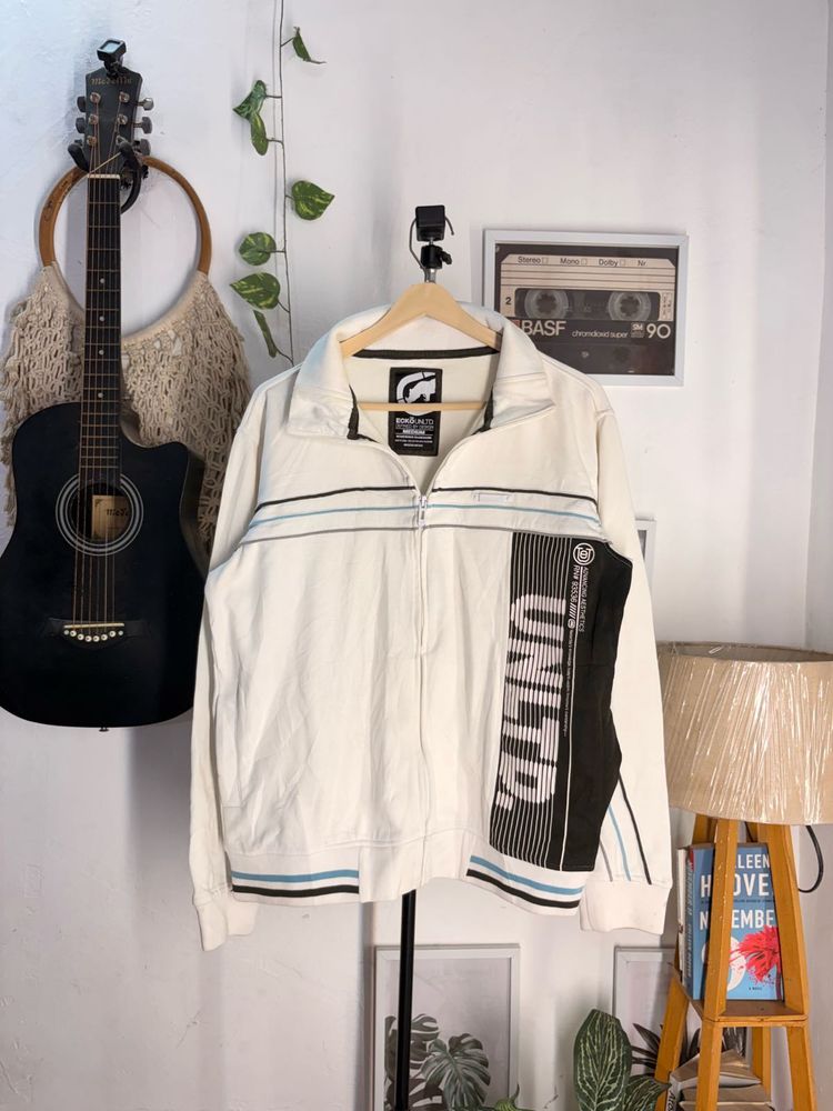 Eco untitled Men's White Zip-Up Track Jacket