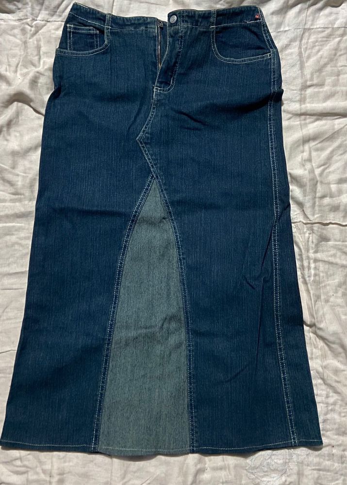 Y2K Denim Midi Skirt