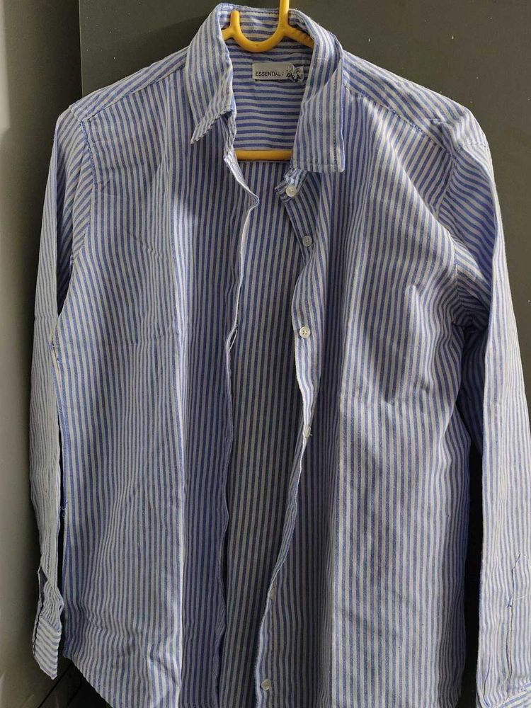 Classic Blue Striped Button-Down Shirt