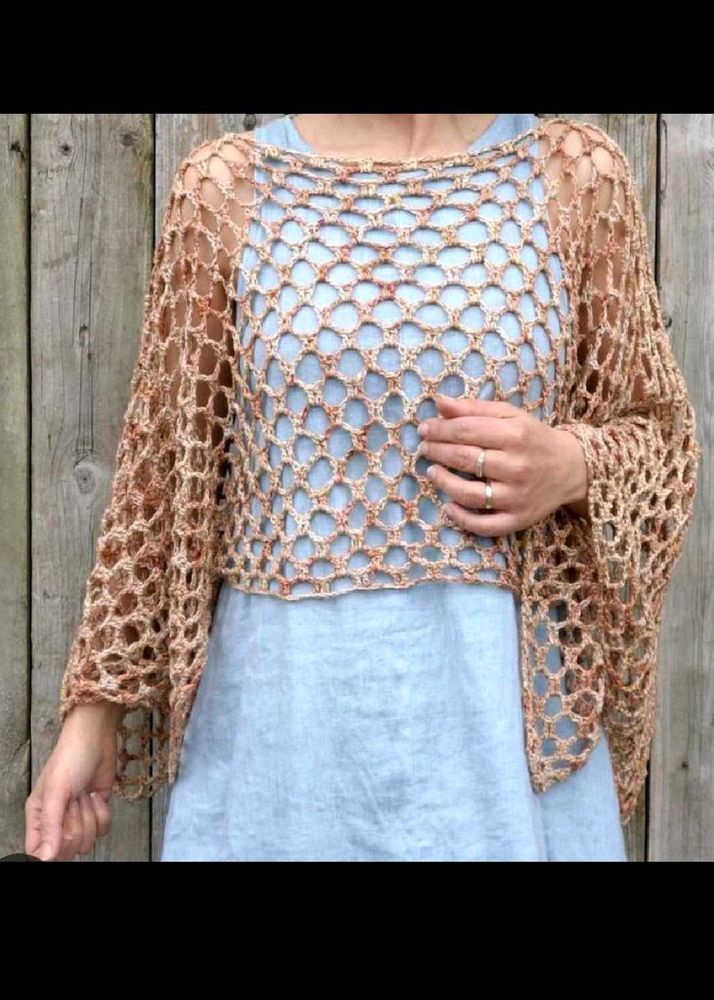 Crochet Net Shrug/Satin skirt