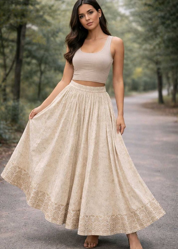 Elegant Printed Ethnic Skirt