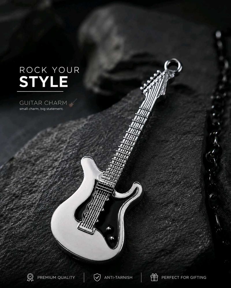 Electric Guitar Charm Pendant