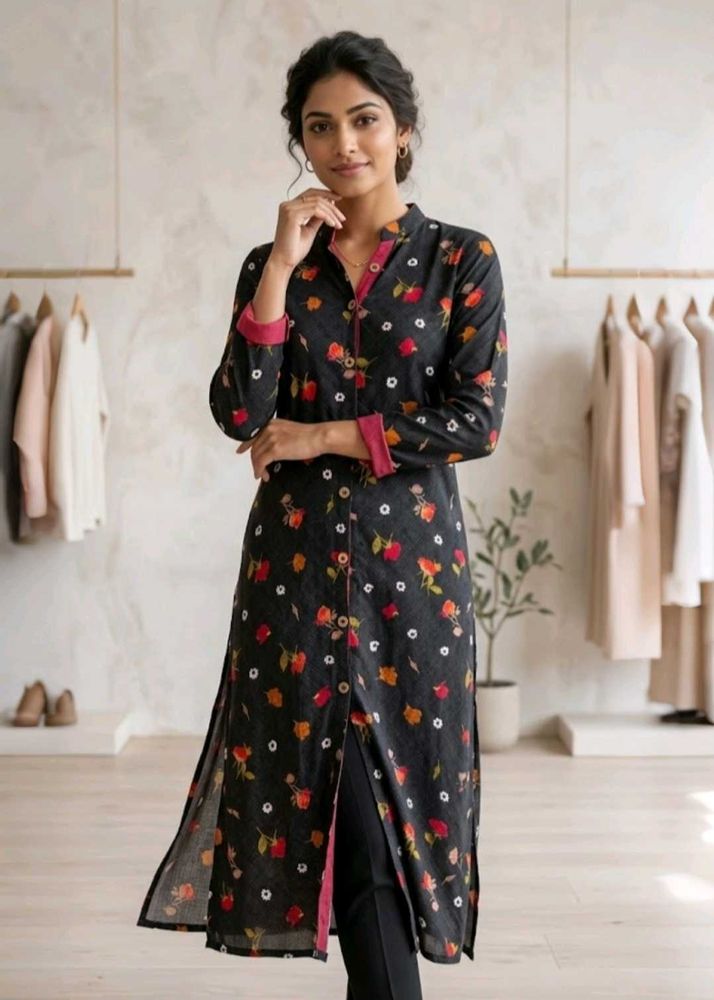 Elegant Floral Print Kurta