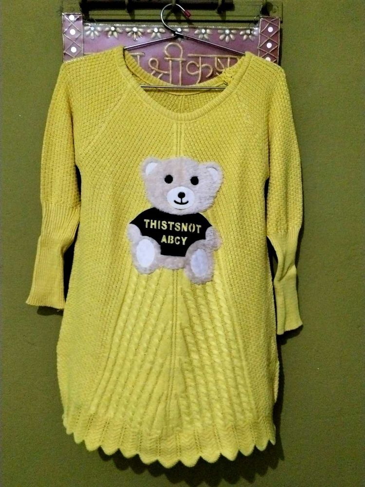 Cute Yellow Teddy Bear Sweater