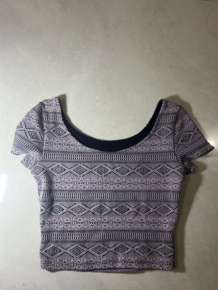 Patterned Crop Top