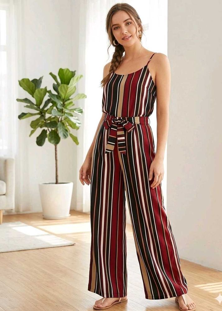 Striped Wide Leg Jumpsuit