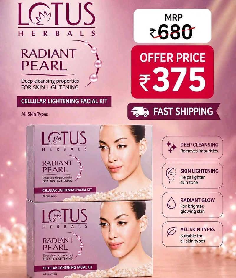 Lotus Herbals Radiant Pearl Facial Kit 2 Pc