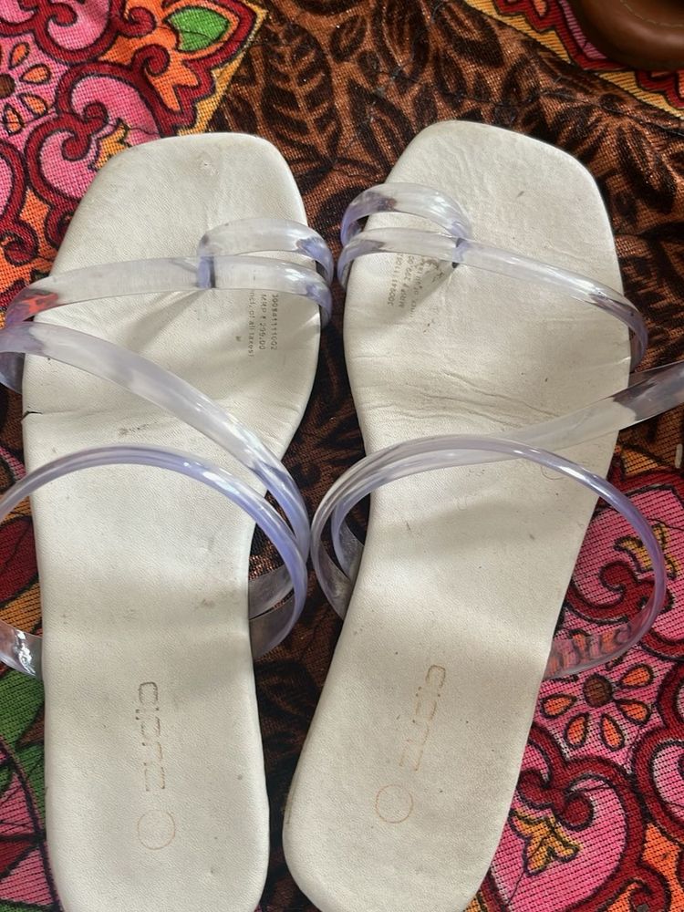 Stylish Clear Strap Flat Sandals