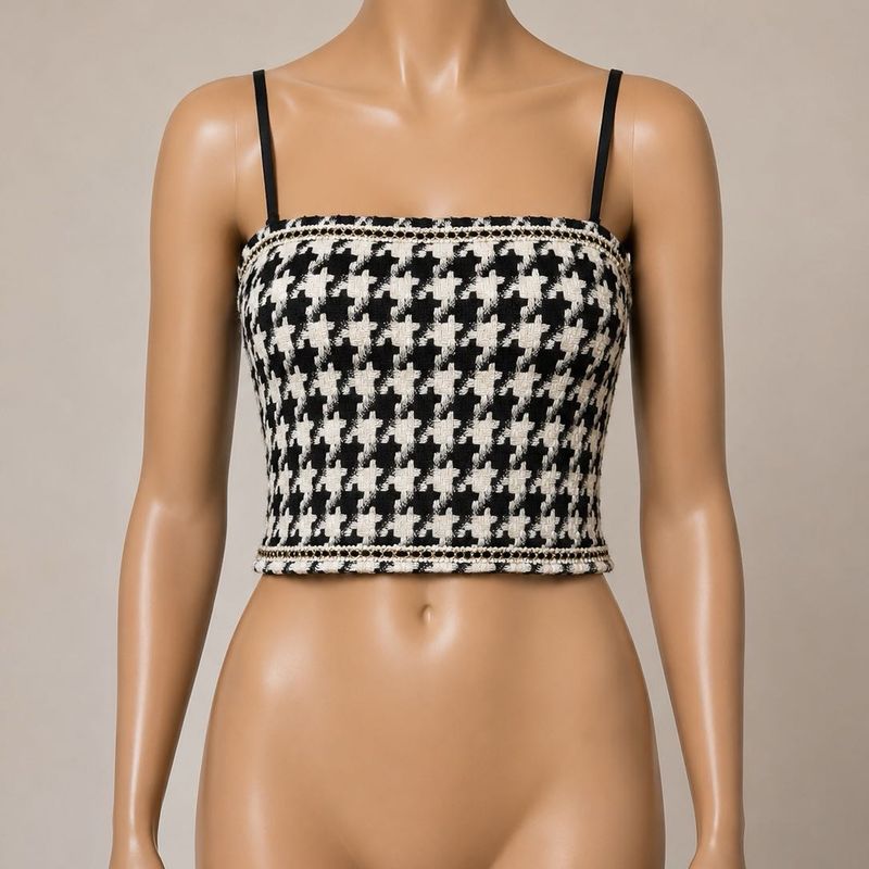 Houndstooth Crop Top