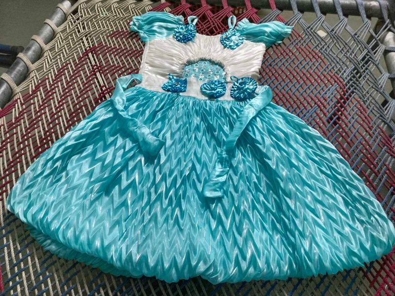 Sparkling Blue Party Dress for Girls