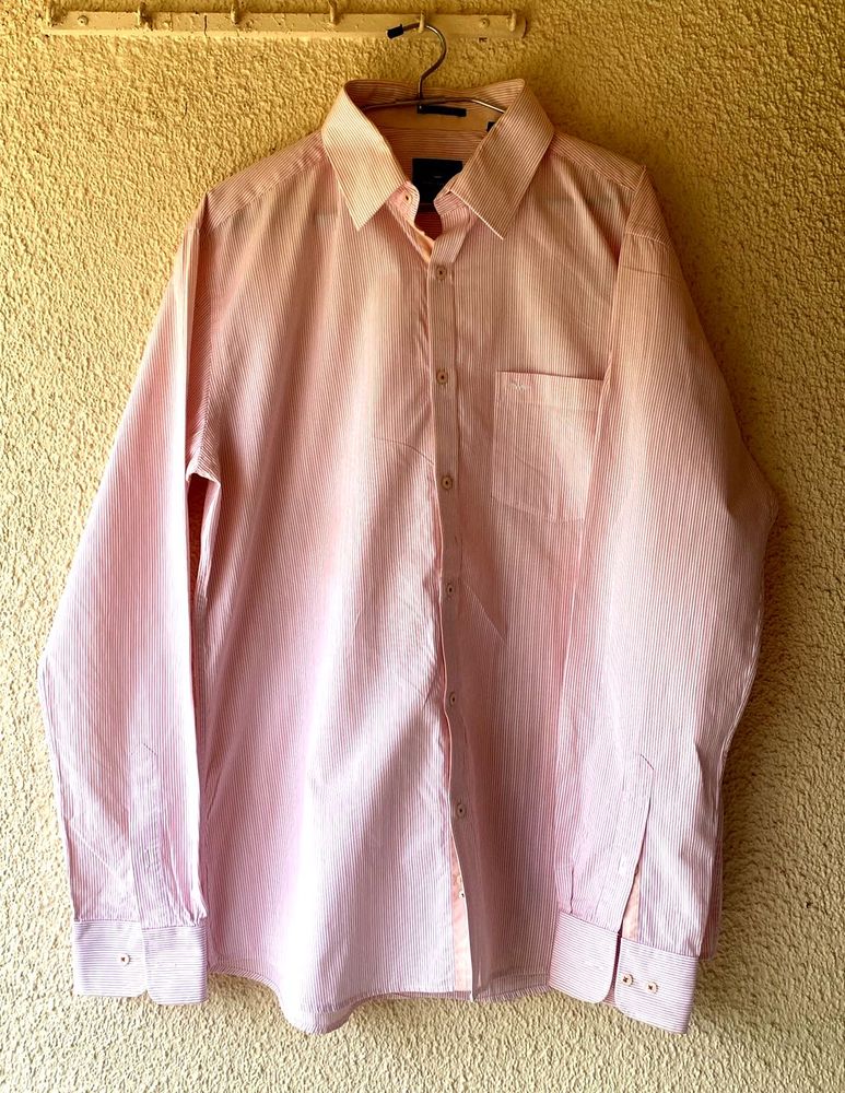Men's Red Striped Dress Shirt