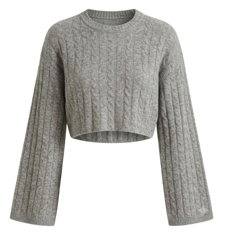 Bershka Cable Knit Sweatshirt