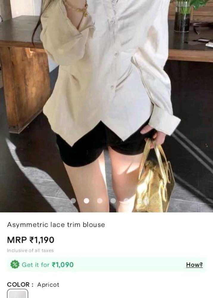 Asymmetric Lace Trim Blouse