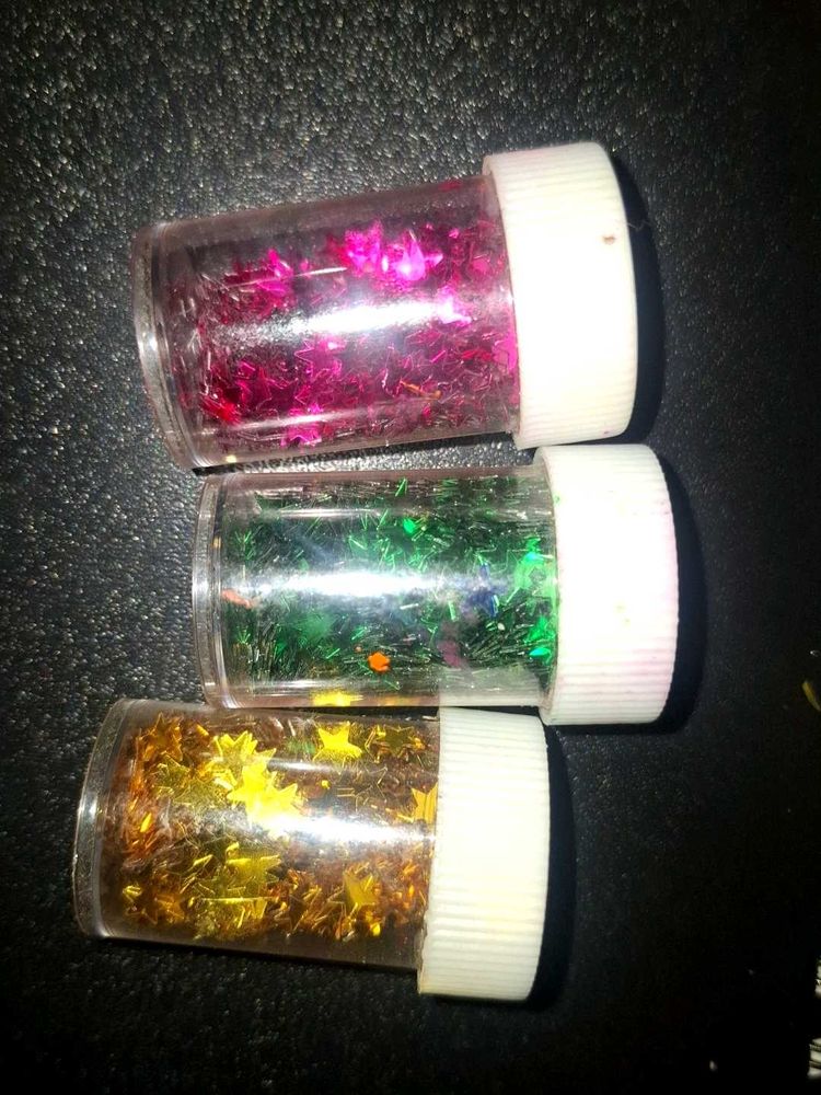 Set of 3 Glitter Star Containers