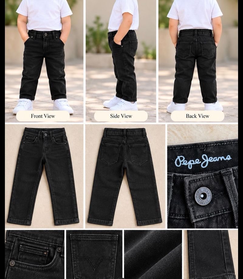 Pepe Jeans Black Denim Pants for Kids