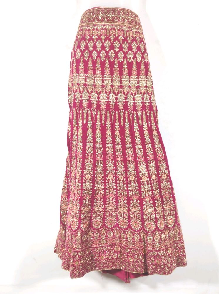 Magenta Embellished Semi Stitched Lehenga Skirt