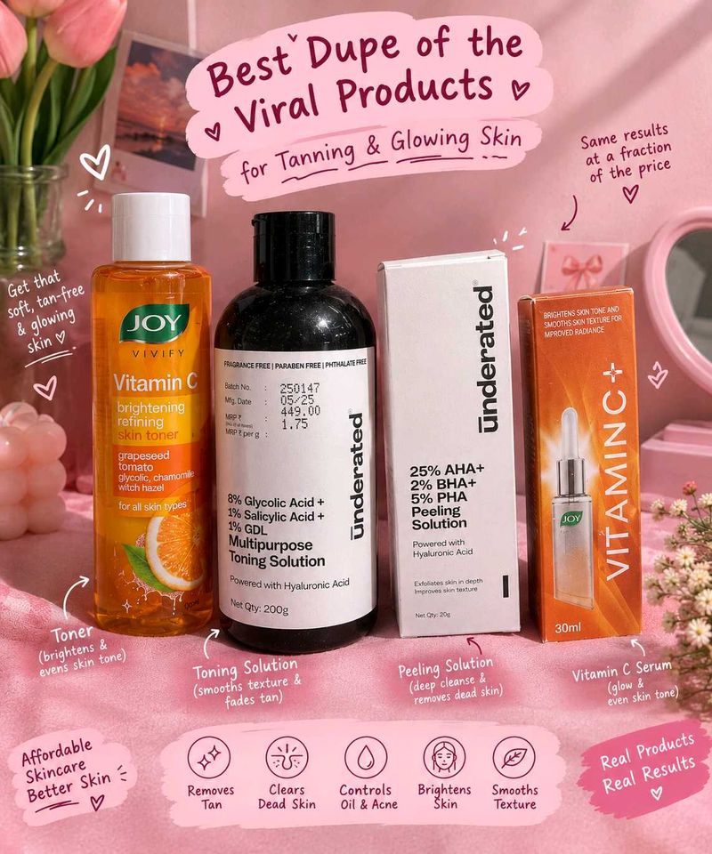 Viral Dupe Skincare Set for Tanning &amp; Glowing Skin