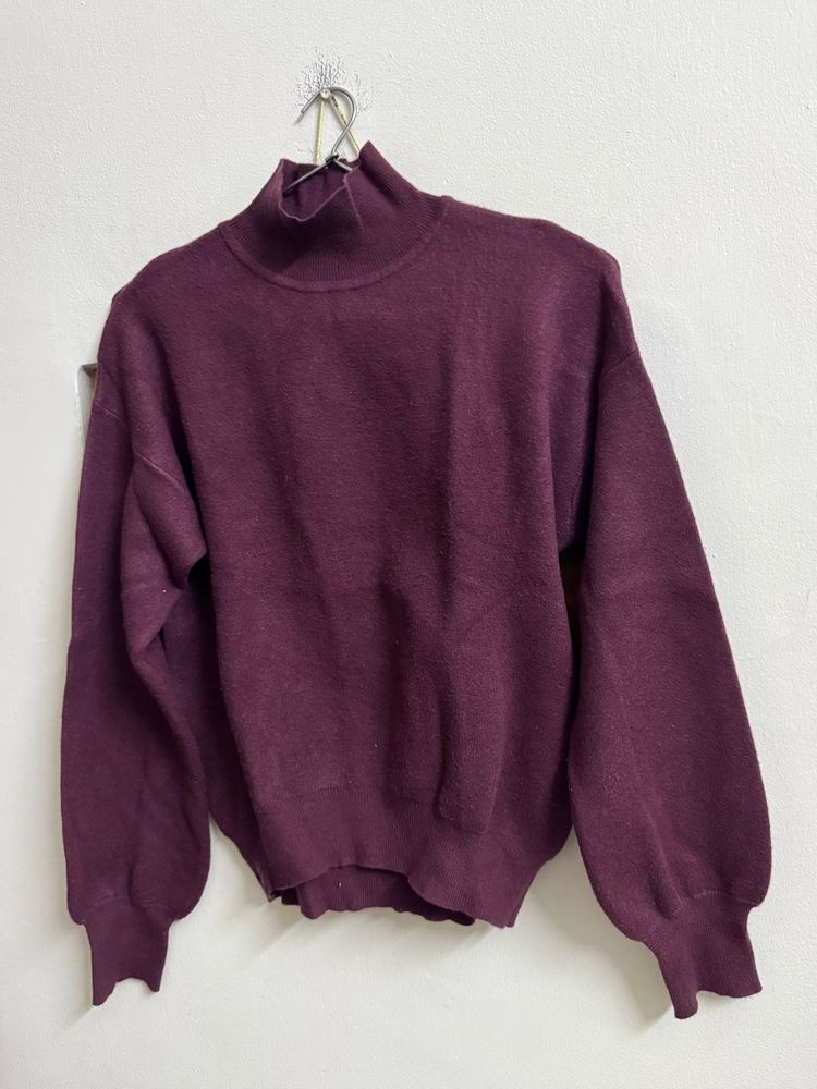 Burgundy Turtleneck Sweater