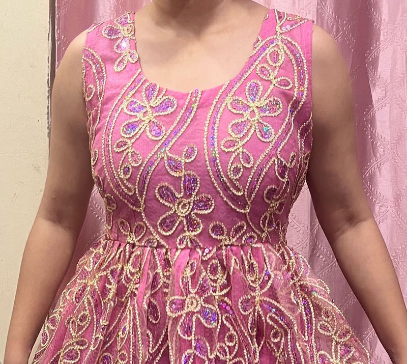 Pink Embellished Party Dress
