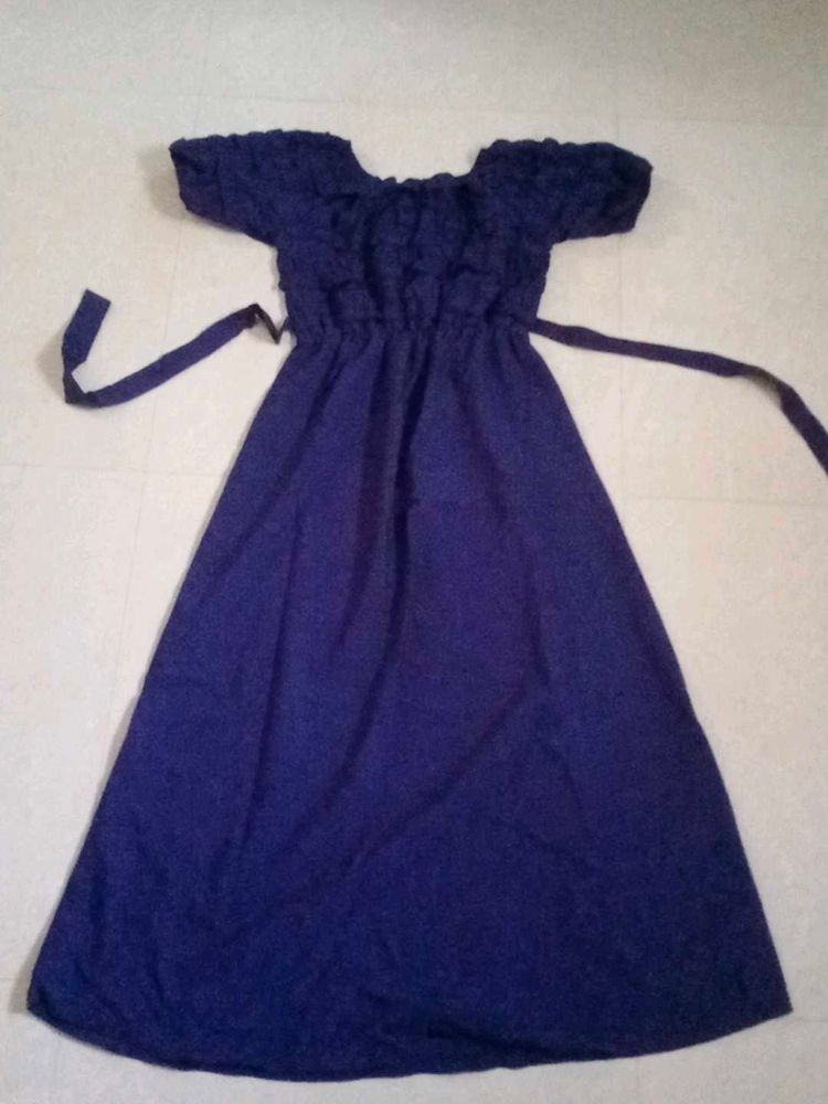 Charming Blue Tie-Waist Dress