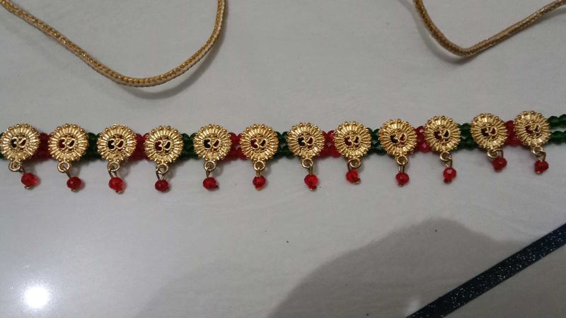 Exquisite Om Pendant Necklace with Red Beads