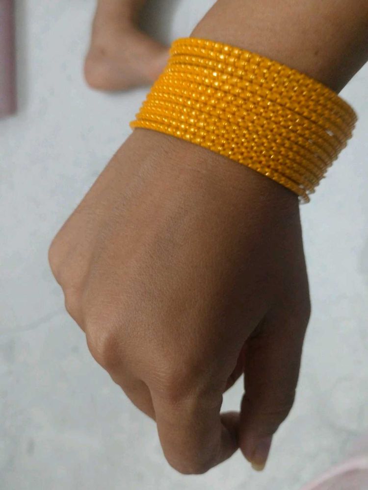 Vibrant Yellow Bangles Set