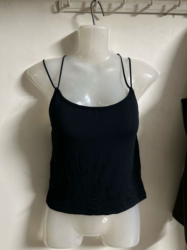 Black Spaghetti Strap Camisole Top