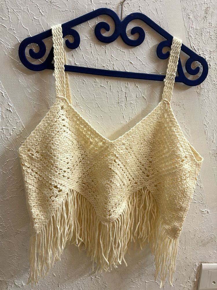 Crochet Fringe Crop Top