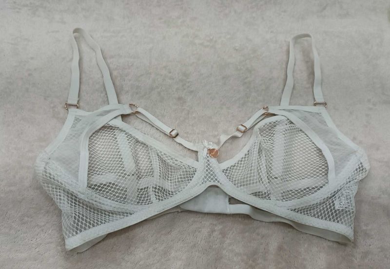 Sheer White Mesh Bra