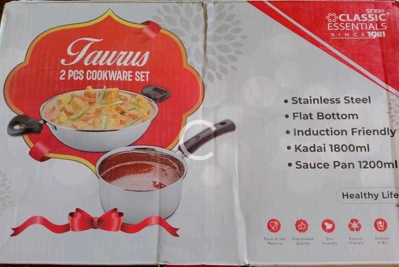 Taurus 2-Piece Cookware Set - Stainless Steel