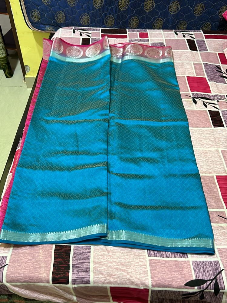Stunning Blue Kanjivaram Art Silk Saree