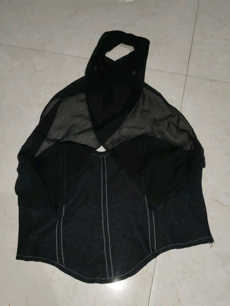 Elegant Black top with sheer