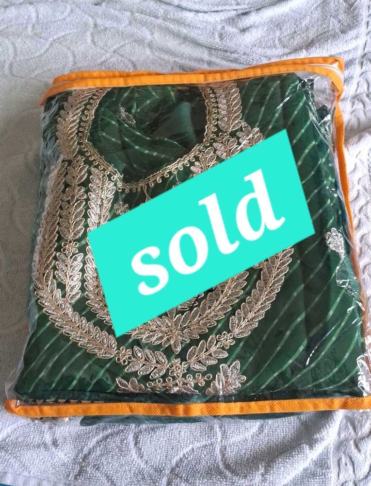 Emerald GreenKurta Sharara Set with E