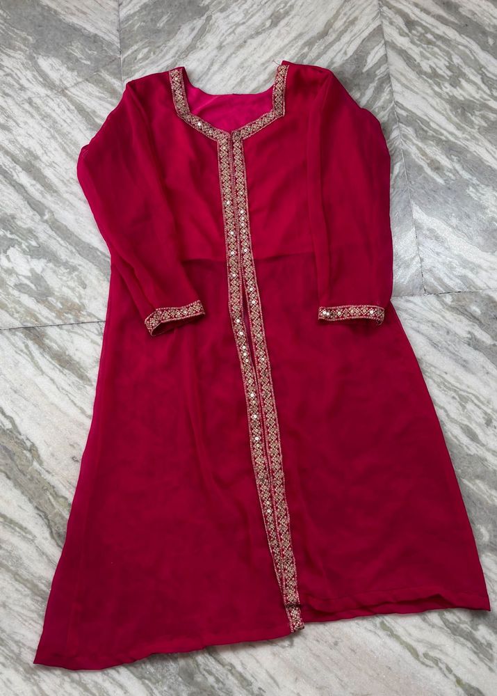 Elegant Pink Kurta with Embellishments