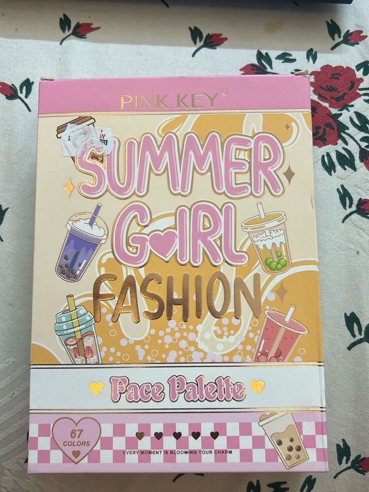 Pink Key Summer Girl Fashion Face Palette