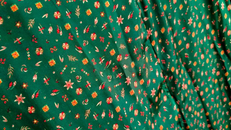 Green lhnga with Floral Print