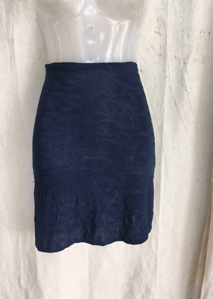 Stylish Navy Blue Lace Skirt