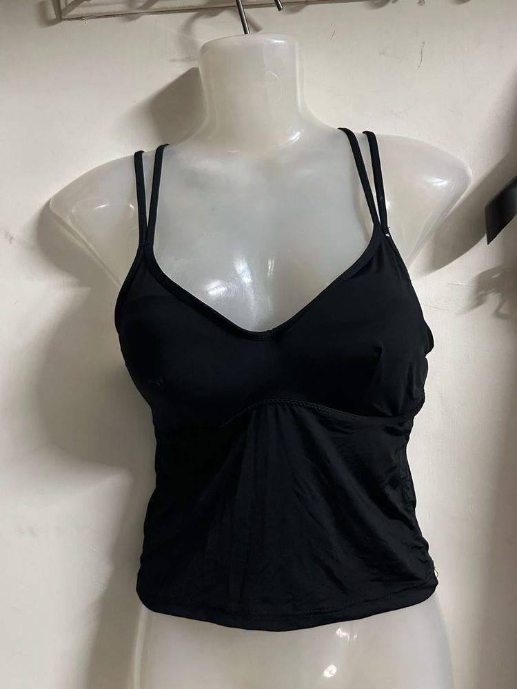 Black Bikini Top Tankini Style