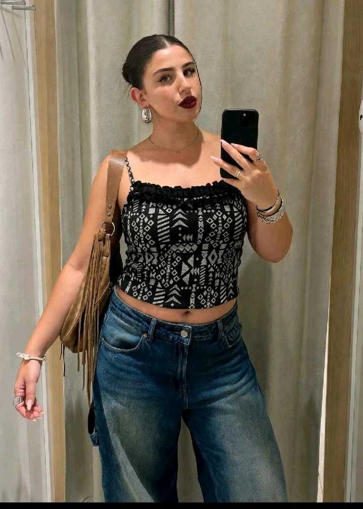 Tribal Print Spaghetti Strap Top