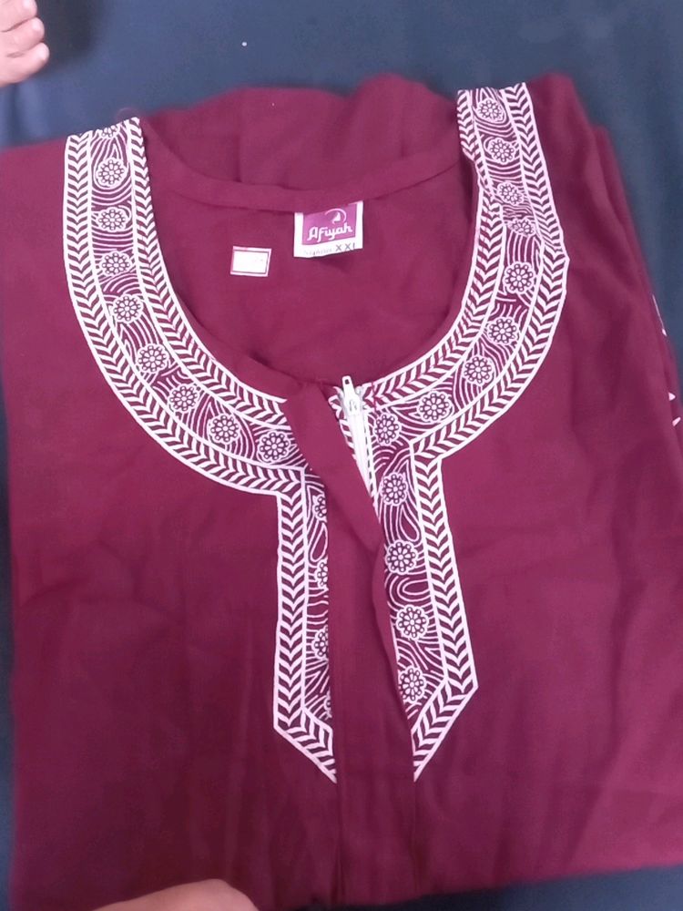 New Xxl Cotton Maroon Nighty For Women