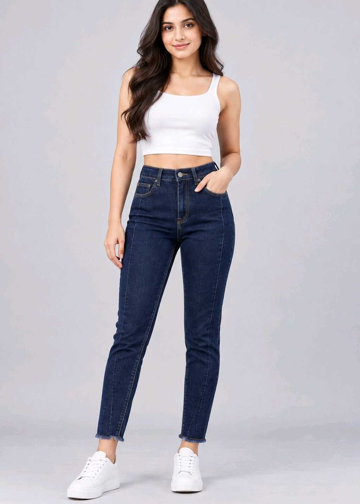 High-Waisted Dark Wash Jeans