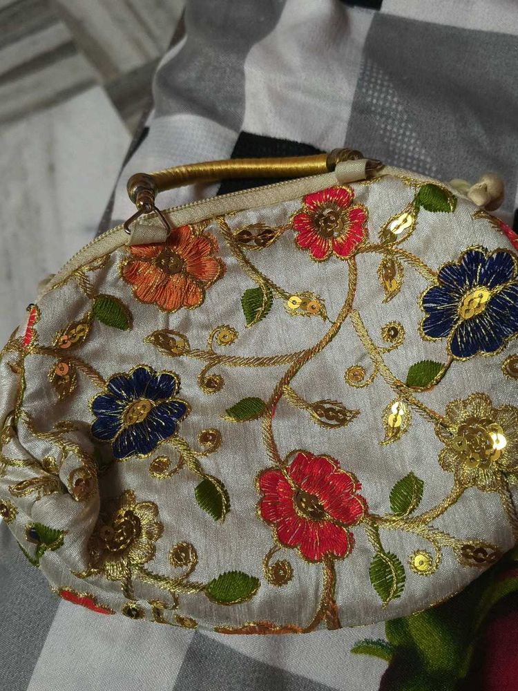 Embroidered Clutch Bag
