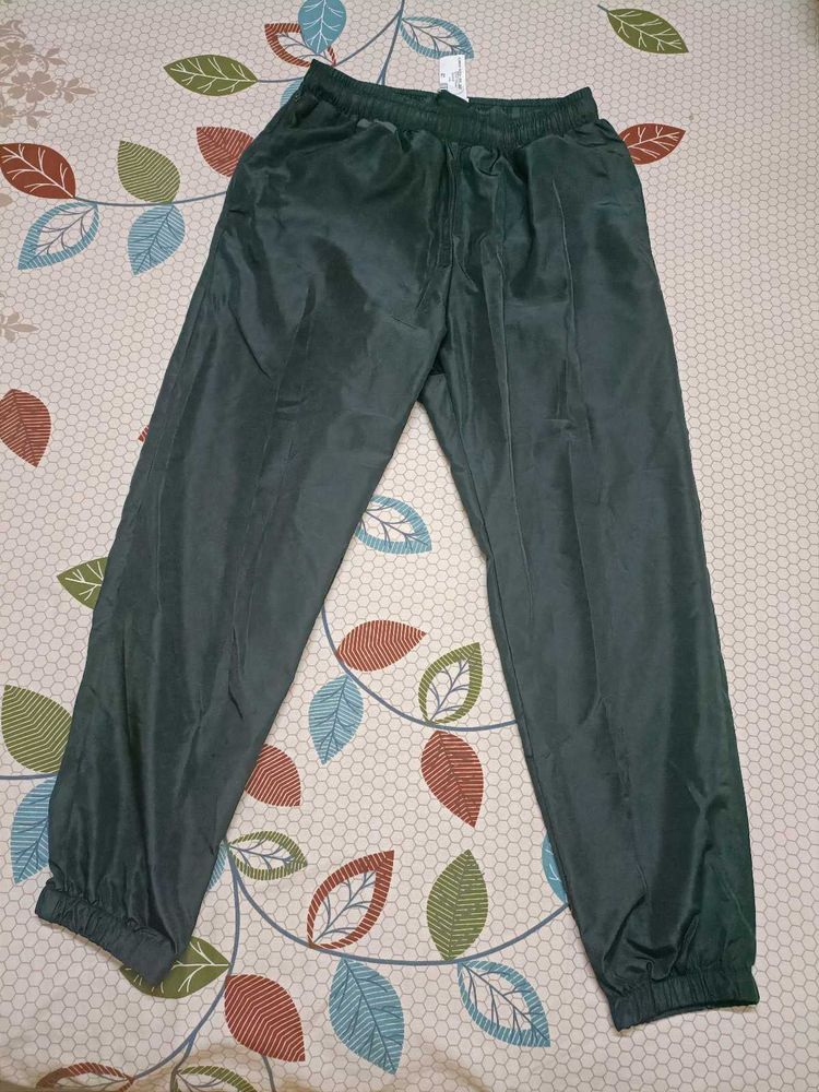 Comfy Green Velour Track Pants