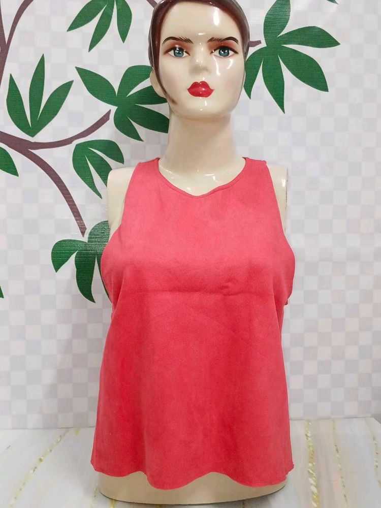 (300)Coral Sleeveless Top