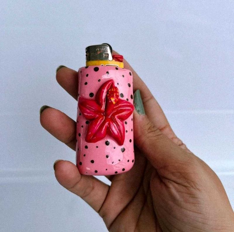 Pink Lighter Case Keychain