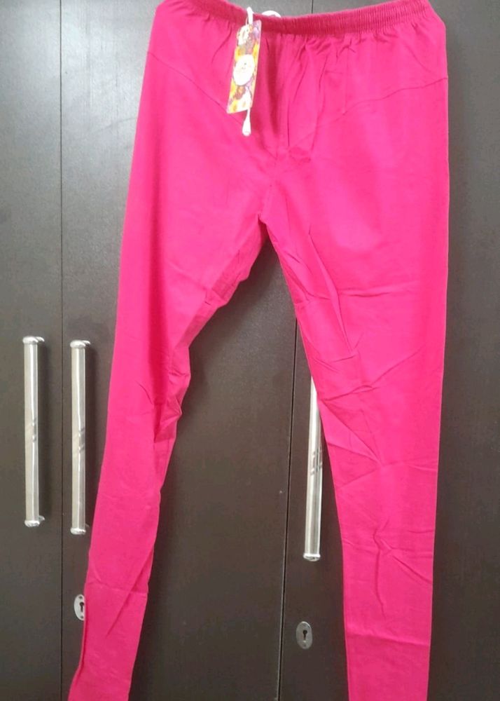 Pink Cotton Leggings - Size Medium