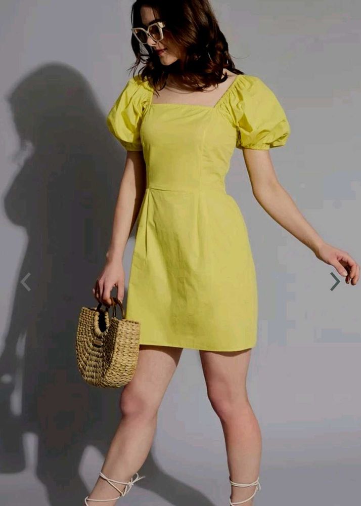 Yellow Beautiful A-Line Dress