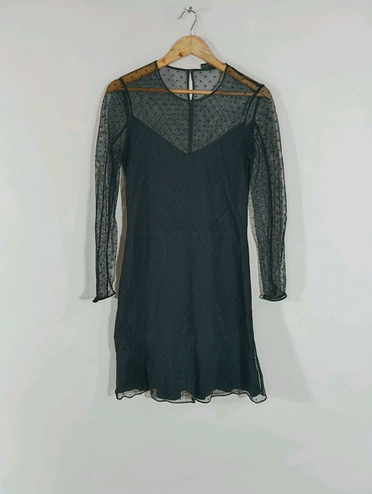 Black Net Western Dress (Women)