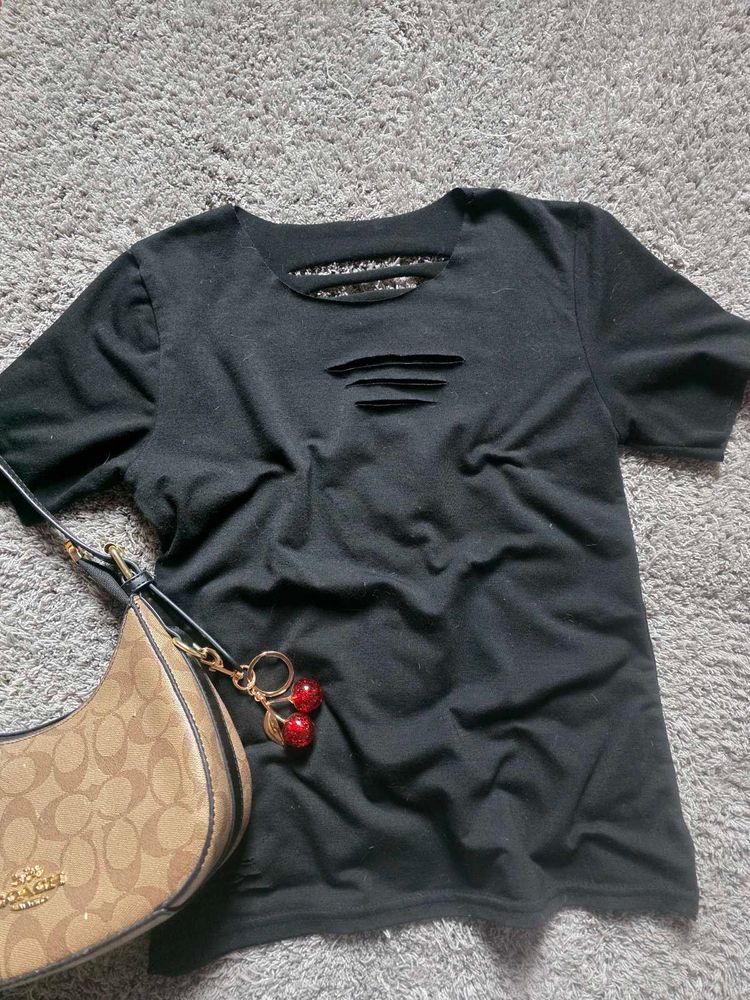 Black Distressed T-Shirt