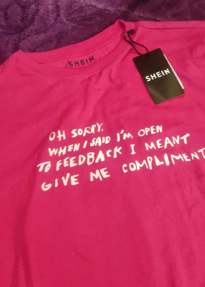 SHEIN Pink Graphic T-Shirt